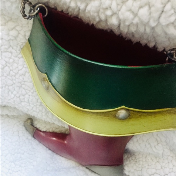 SLAH Holiday Door Bucket Tin Santa Stocking EUC - Picture 3 of 7